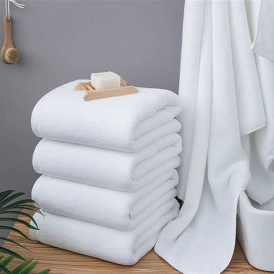 Super Large Pure Cotton Bath Towel High Absorbent White Bath Towel Multi-Functional Towel Hotel Beauty Salon Cotton Bath Towel