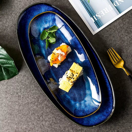 Japanese Kiln Glazed Dish Plate
