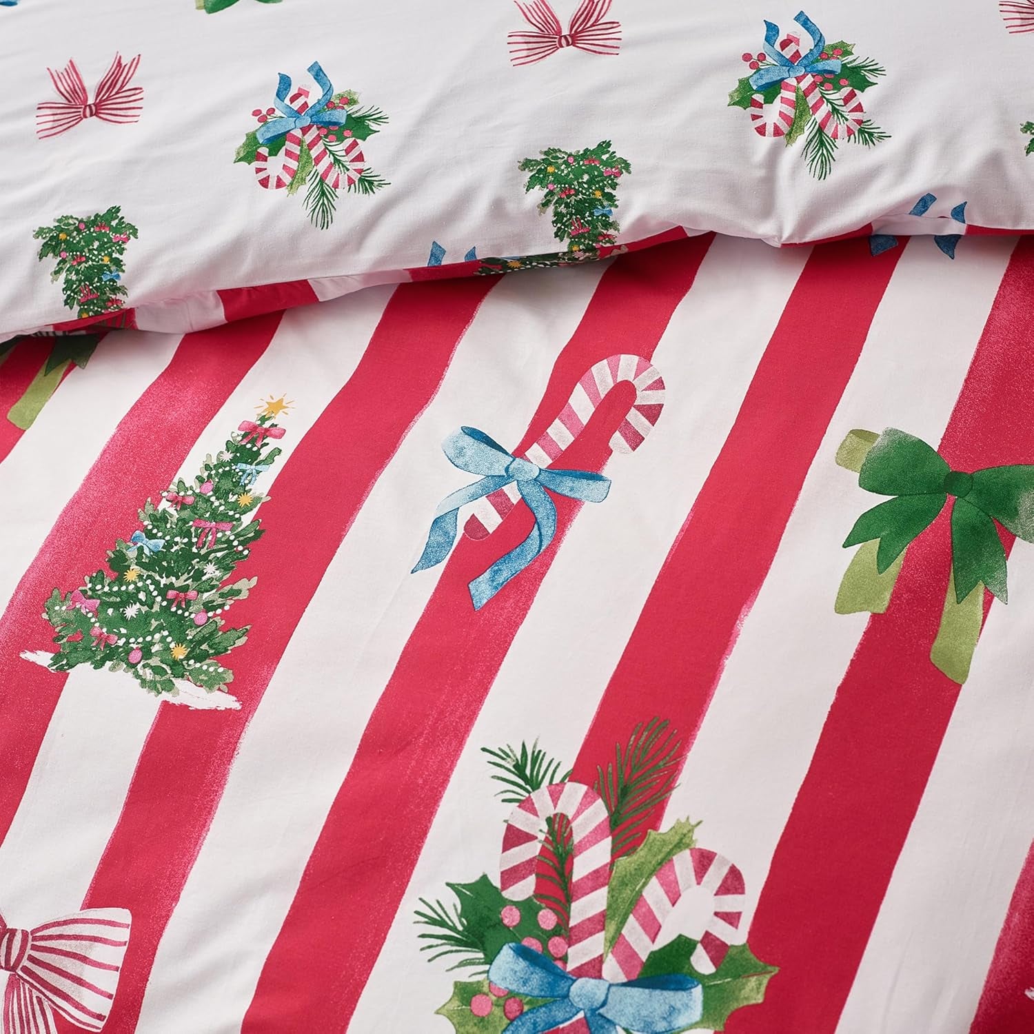 Christmas Stripe Reversible Duvet Cover Set