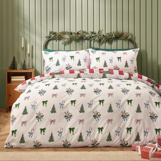 Christmas Stripe Reversible Duvet Cover Set