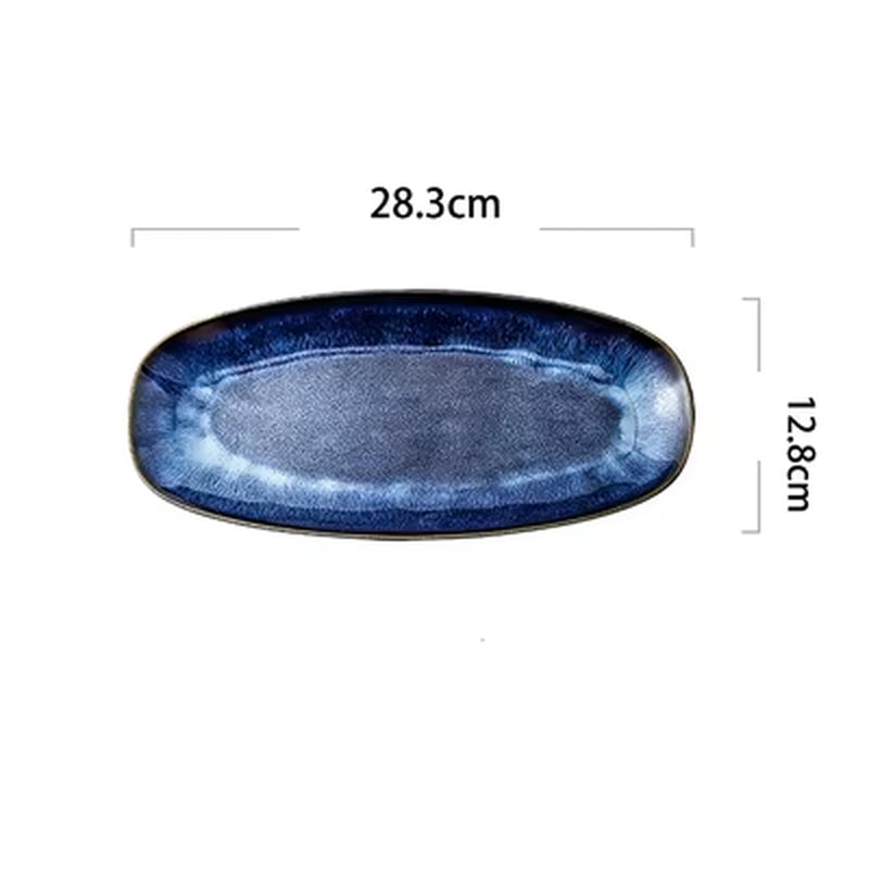 Japanese Kiln Glazed Dish Plate 