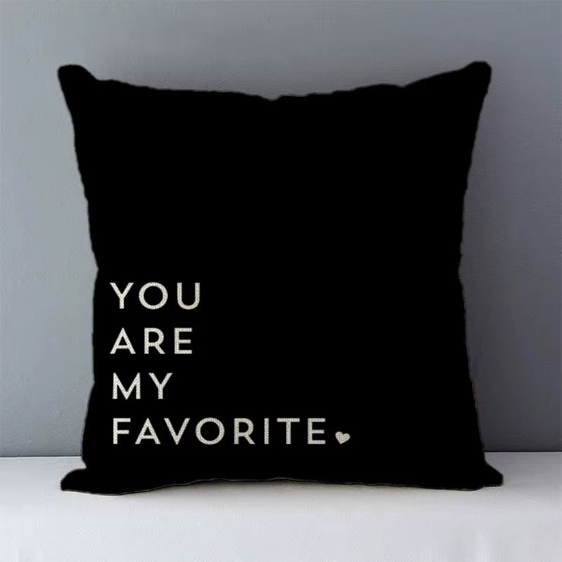 Nordic Simply Style Words Letters Printed Cozy Couch Cushion Cover Home Decorative Pillow Cover Square 45X45Cm Pillowcase QX-D5