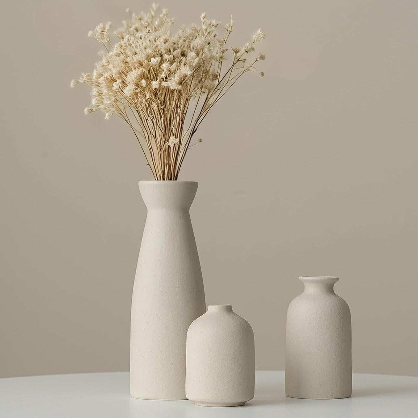 Distressed Ceramic Vase Set of 3