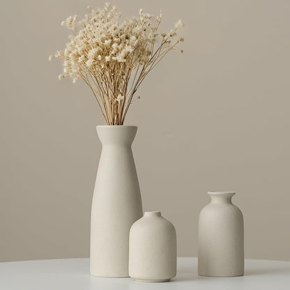 Distressed Ceramic Vase Set of 3