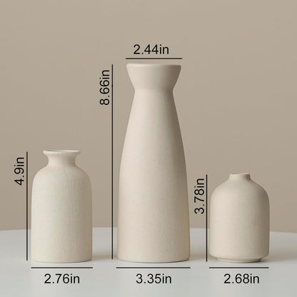 Distressed Ceramic Vase Set of 3
