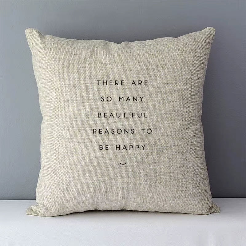 Nordic Simply Style Words Letters Printed Cozy Couch Cushion Cover Home Decorative Pillow Cover Square 45X45Cm Pillowcase QX-D5