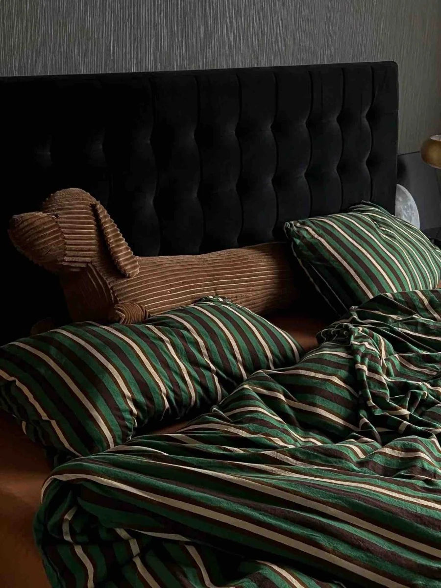 Retro Jersey Knit Stripe Duvet Cover Set
